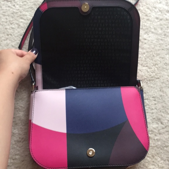 NWOT RARE Kate Spade Geometric Multi Colored Crossbody - Picture 6 of 7